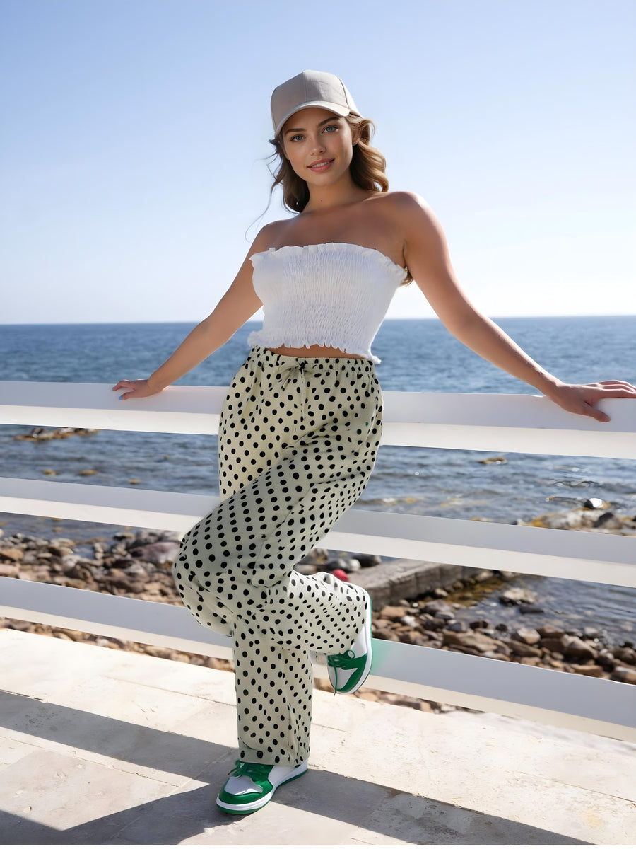 Pantalon Décontracté à Petits Pois - NAUMY