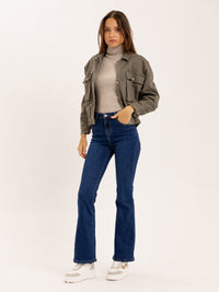 Jean flare fit bleu