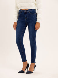 Jean skinny bleu taille haute