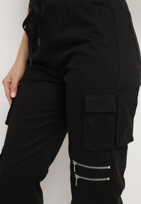 Pantalon cargo taille haute noir - Naumy