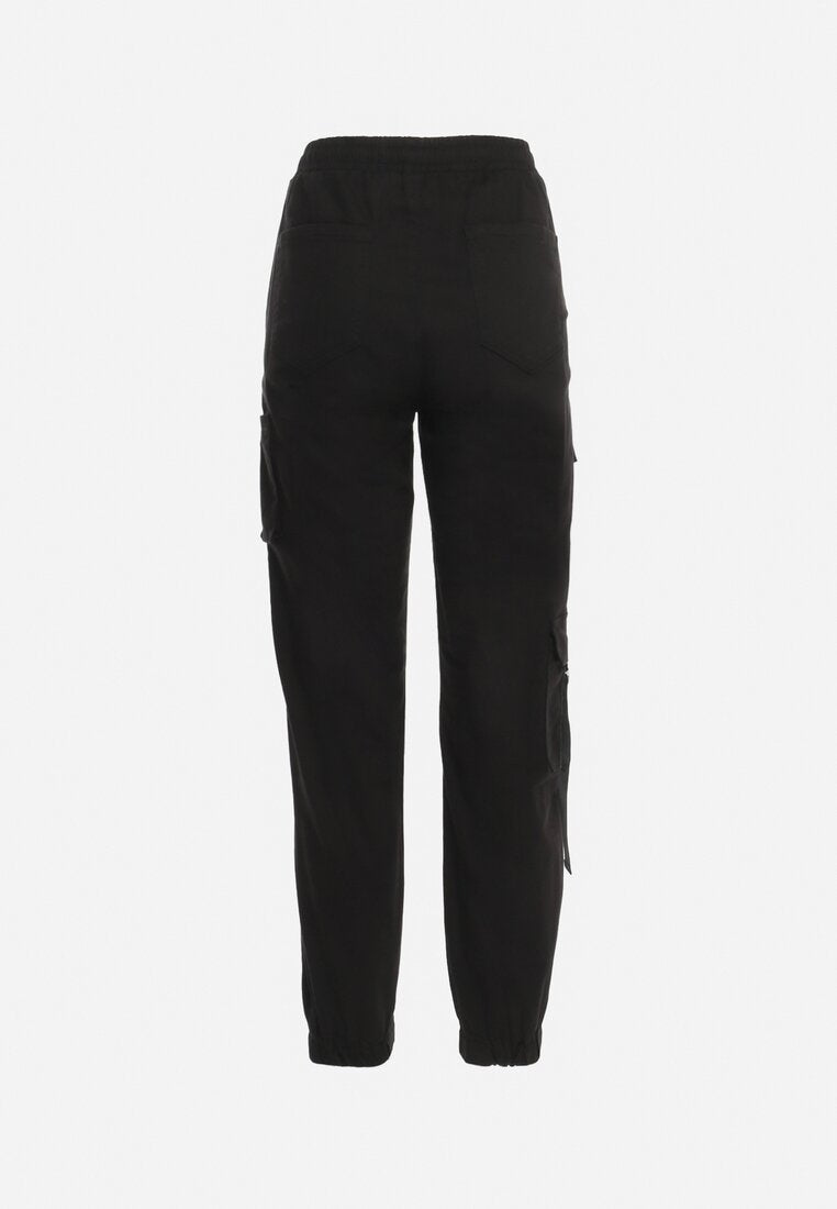 Pantalon cargo taille haute noir - Naumy