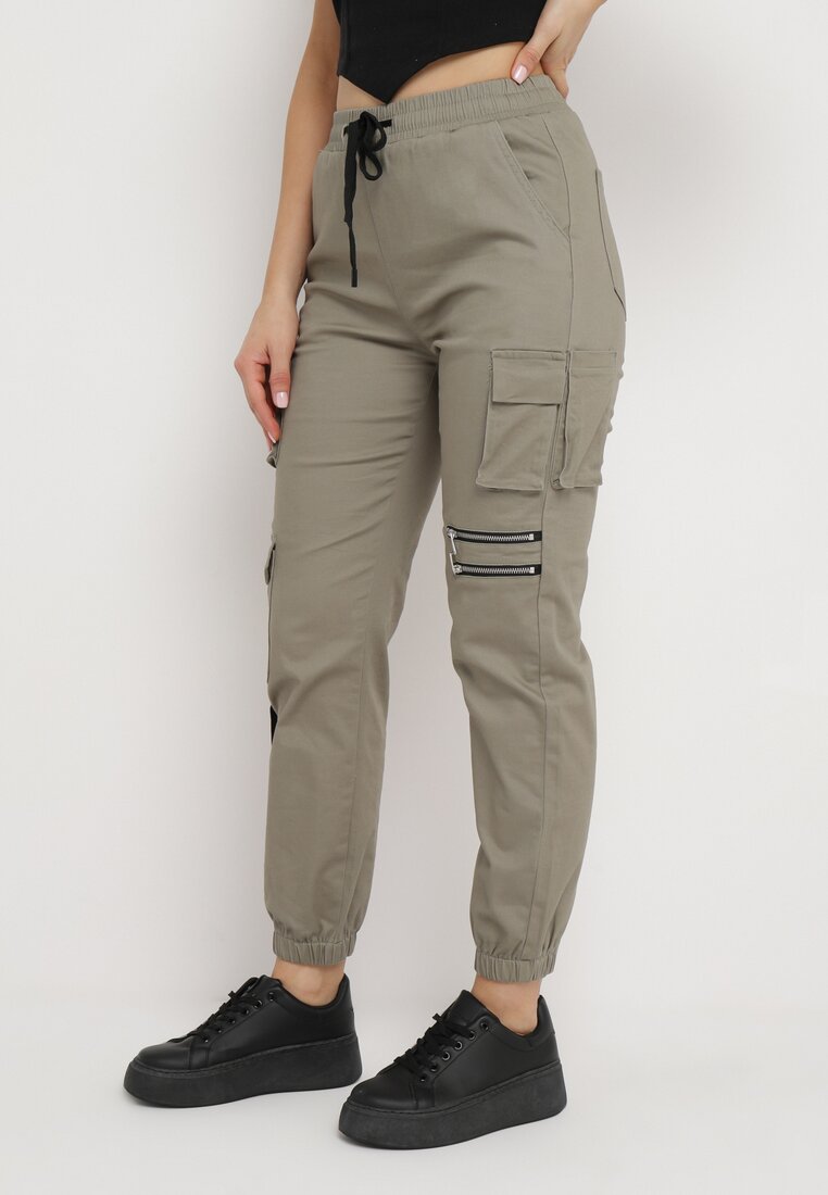 Pantalon cargo taille haute vert - Naumy