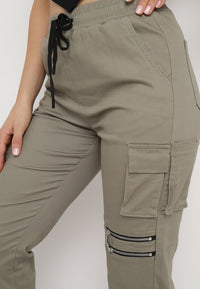 Pantalon cargo taille haute vert - Naumy