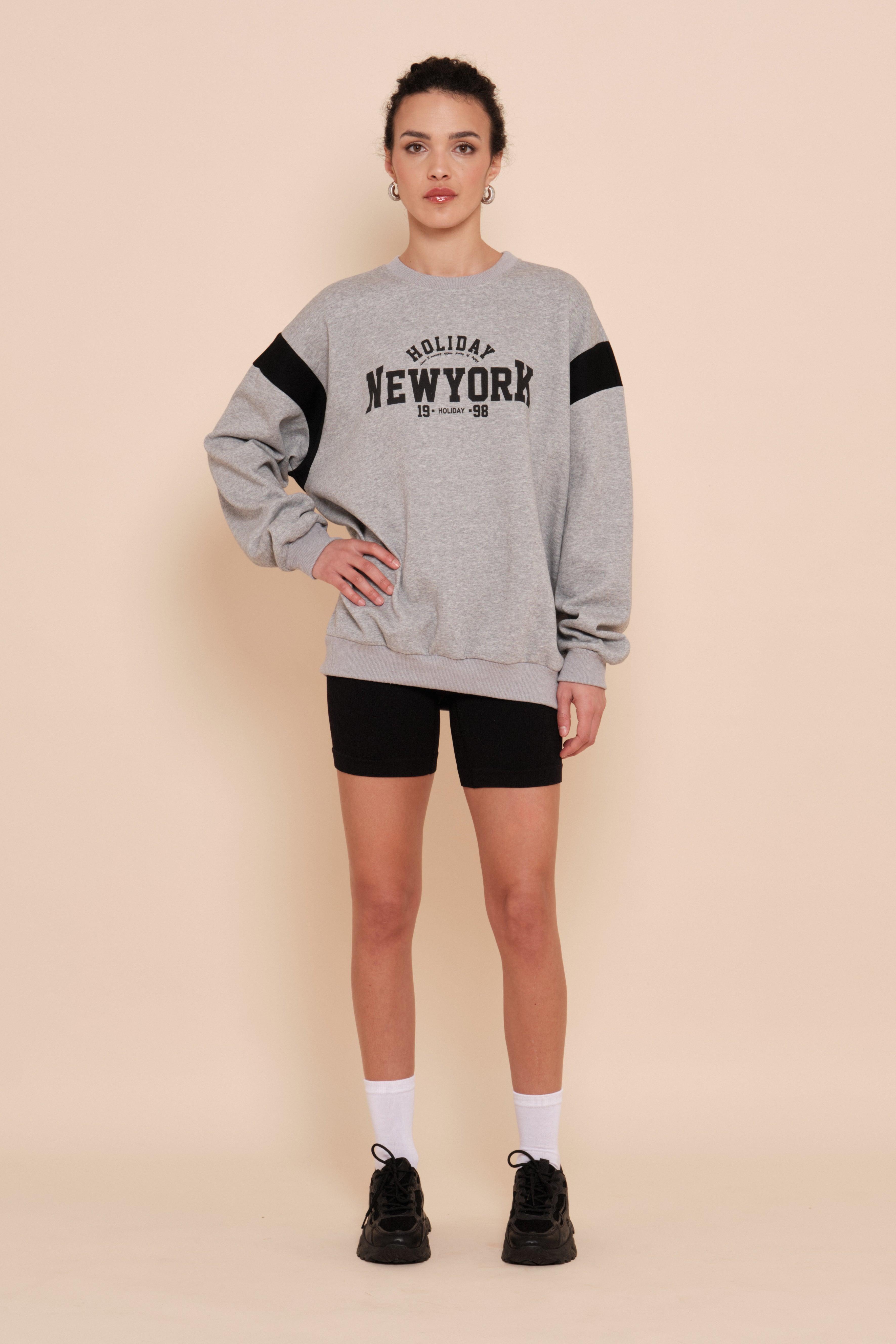 Sweatshirt comfort imprimé New York - Naumy