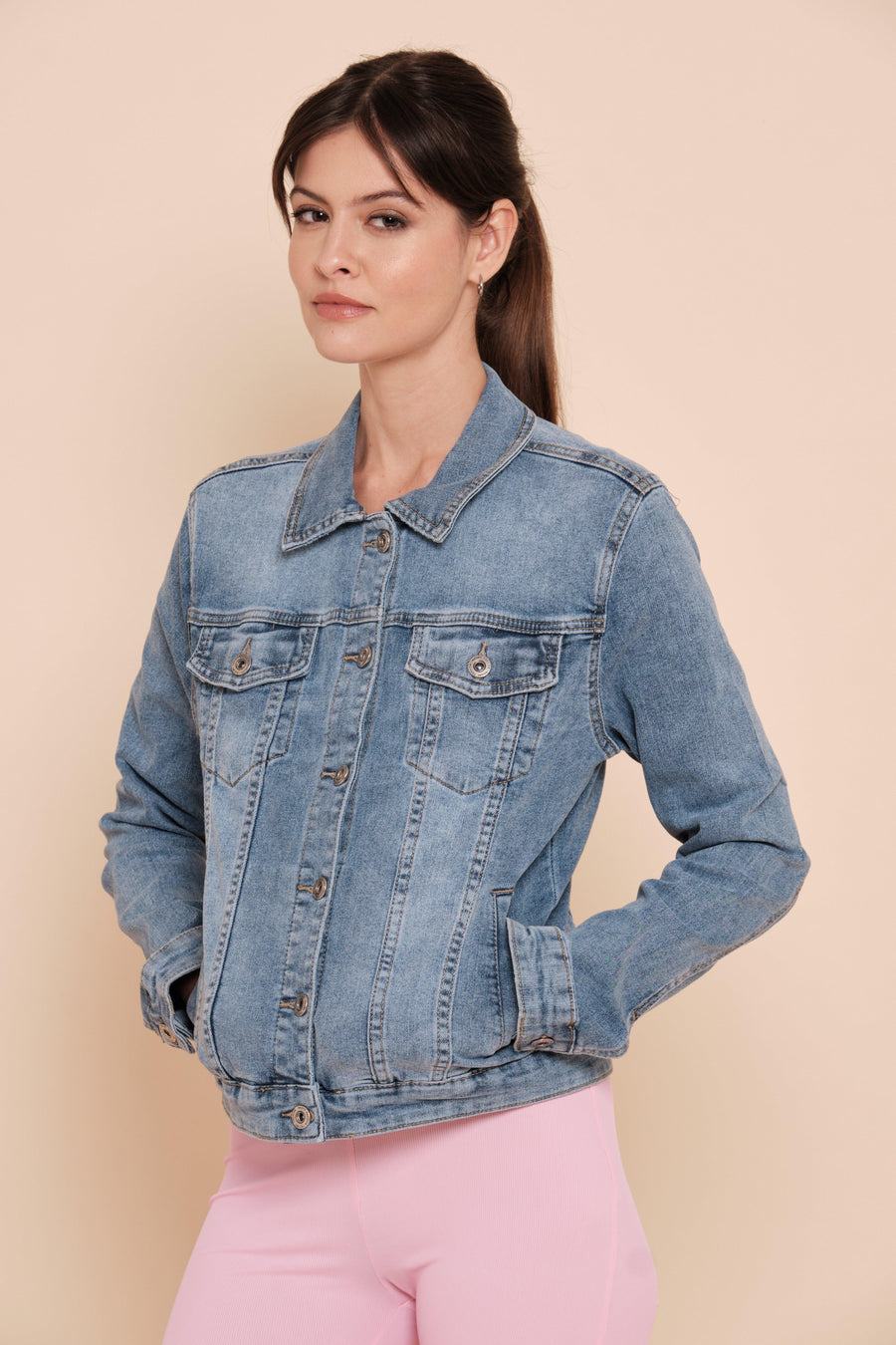 Veste en jean fermeture à boutons - Naumy