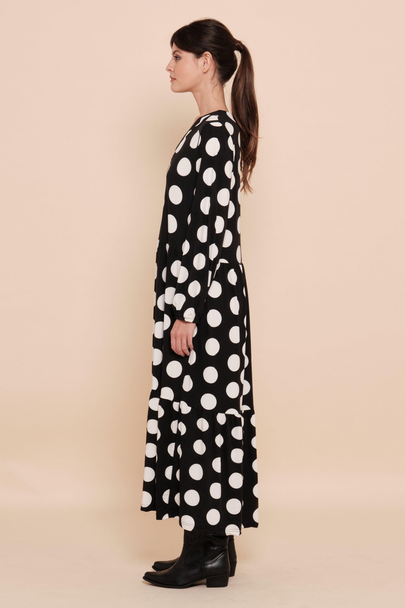 Robe fluide longue à pois - Naumy