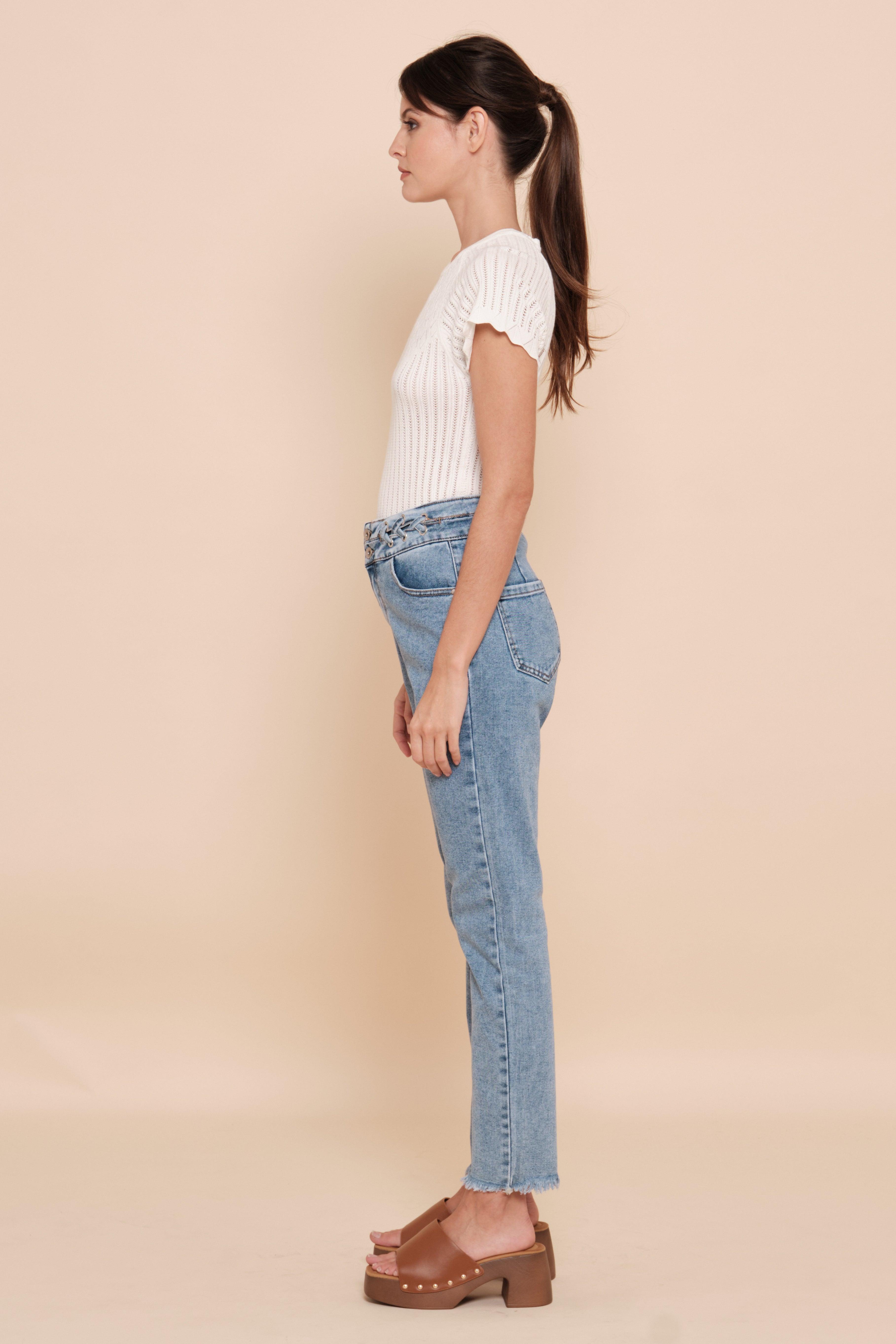 Jean taille haute mom fit - Naumy