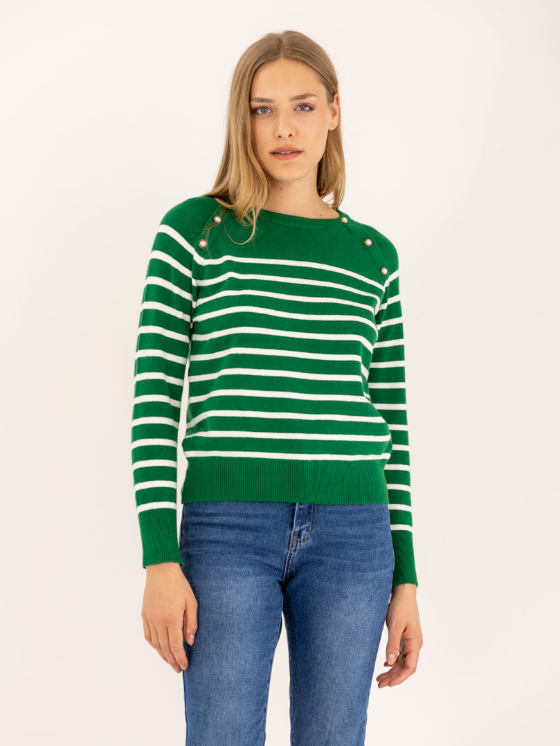 Pull rayé en fine maille bébé garçon - LuluCastagnette ecru Pull rayé en fine maille bébé garçon - LuluCastagnette ecru