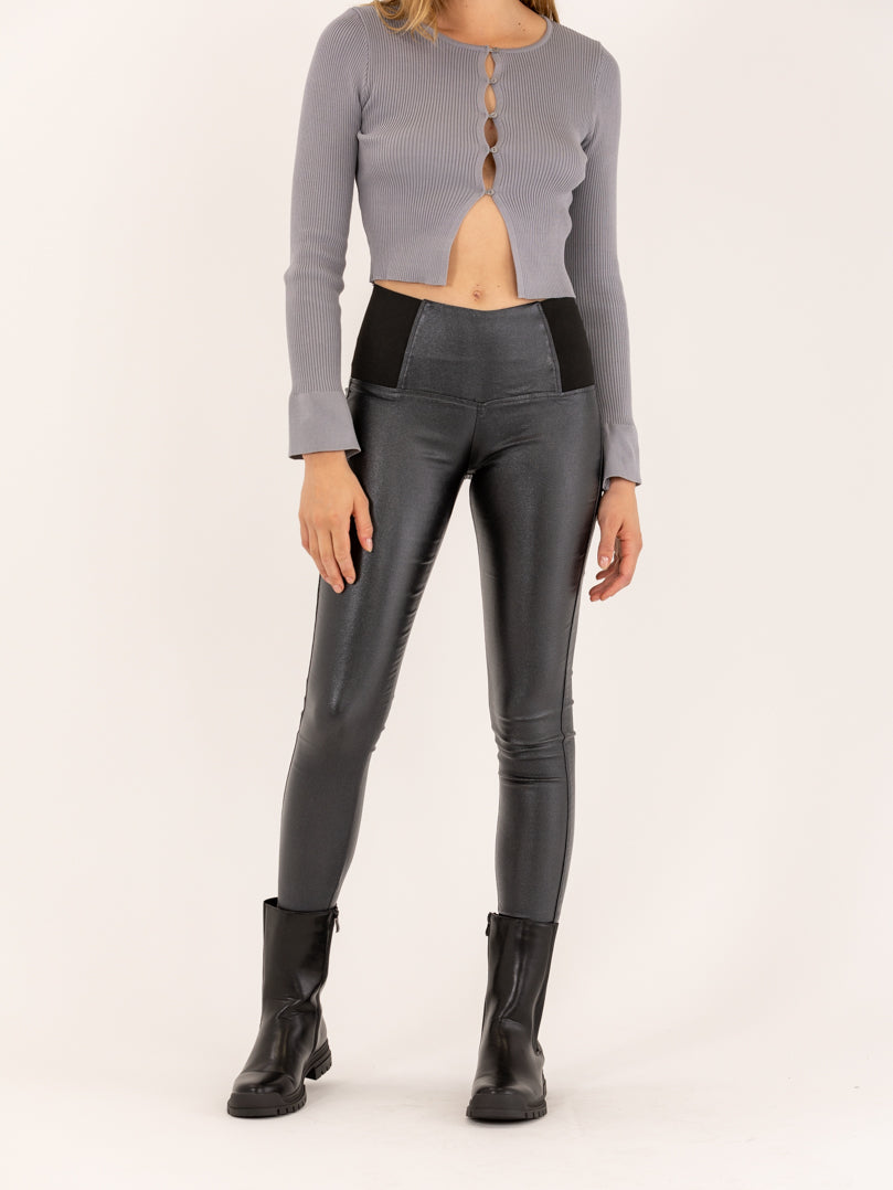 Legging cuir stretch hot sale