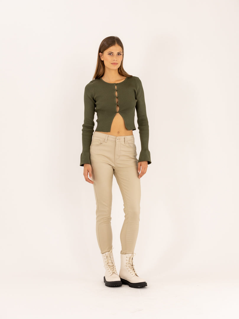 Pantalon skinny push up en simili cuir