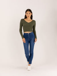 Jean skinny 7/8 ourlet brut