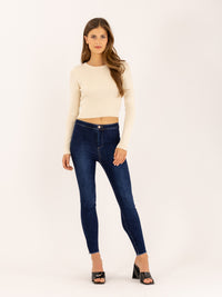 Jean skinny 7/8 ourlet brut