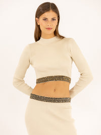 Ensemble crop top et jupe moulant en maille