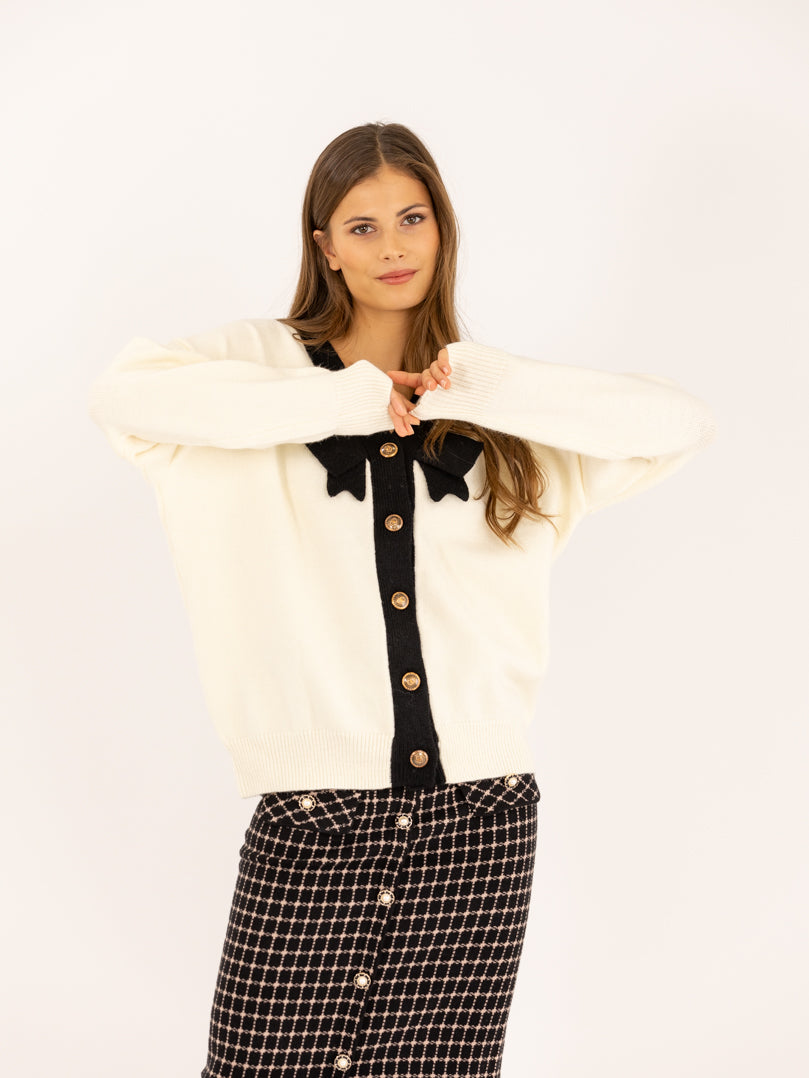 Gilet preppy bicolore en col V