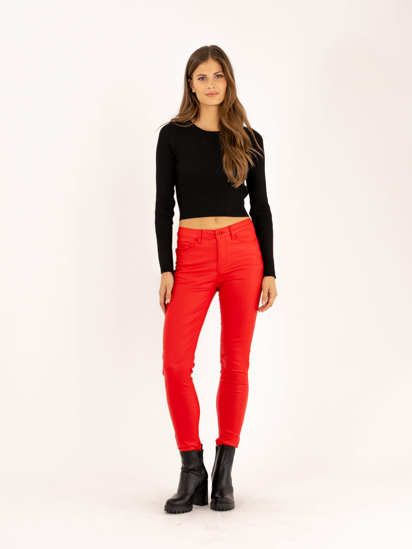 Pantalon skinny push up en simili cuir