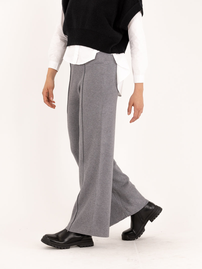 Pantalon droit en maille tricot