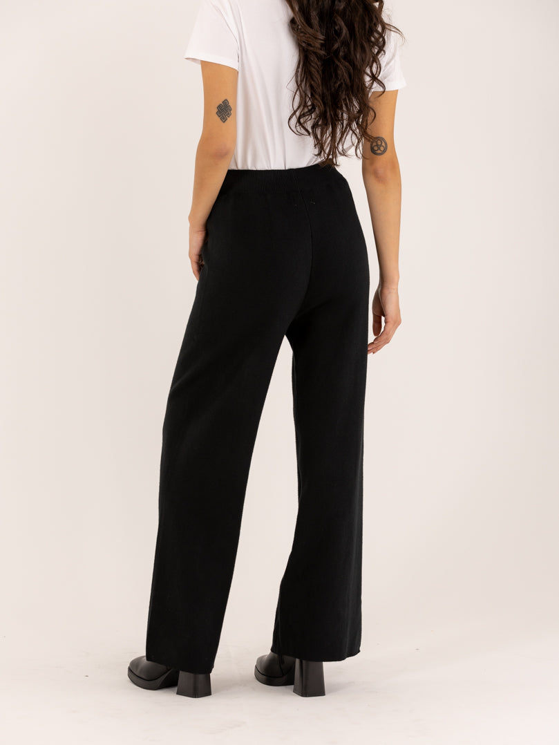 Pantalon droit en maille tricot