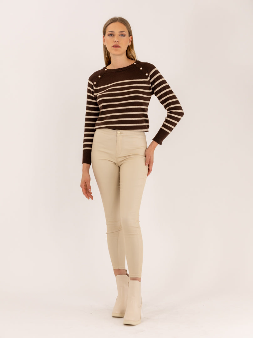 Pantalon skinny classique simili cuir mat