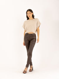 Pantalon skinny push up en simili cuir