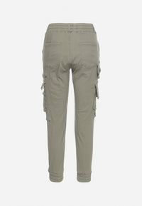 Pantalon cargo kaki avec taille élastique multipoches - Naumy