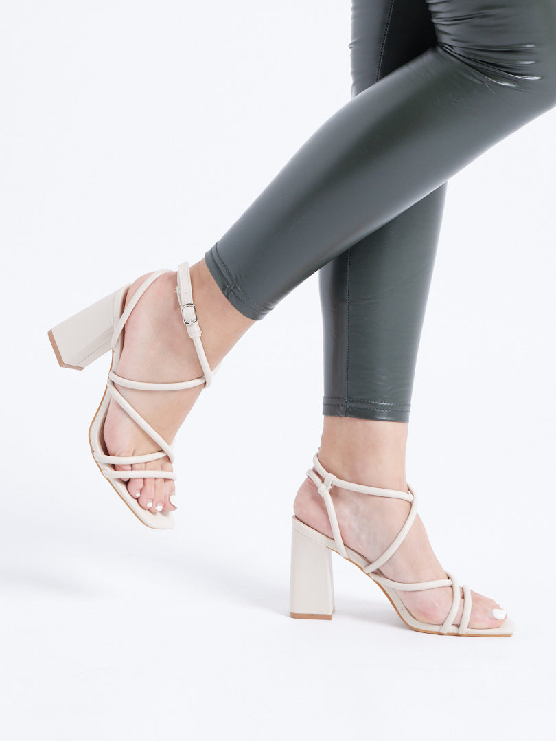 Mademoiselle Jeanne Ladies Anne Michelle Strapy Zip Up Heeled