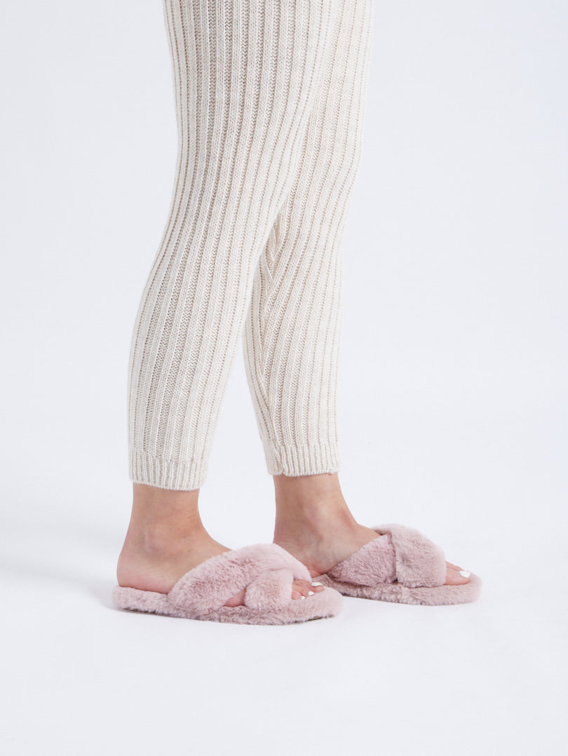 Chaussons mules en fourrure