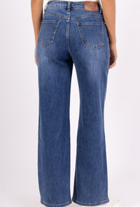 Jean Large Taille Haute Bleu – "Audace Bohème"  Casual et Élégant