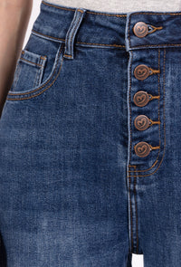 Jean Mom Boutonné – Bleu Casual & Élégant - NAUMY