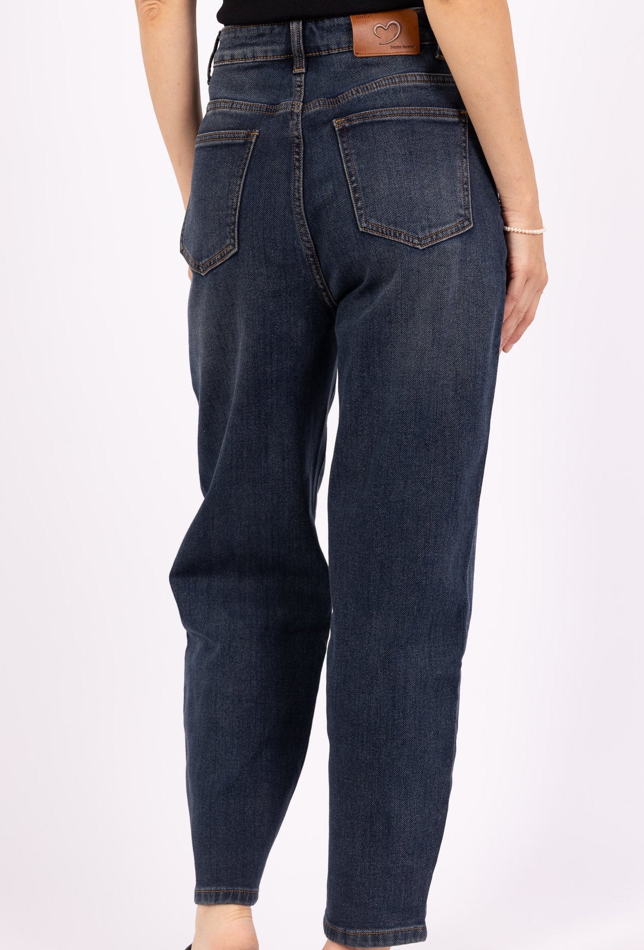 Jean Mom Boutonné – Bleu rétro délavé Casual & Élégant - NAUMY