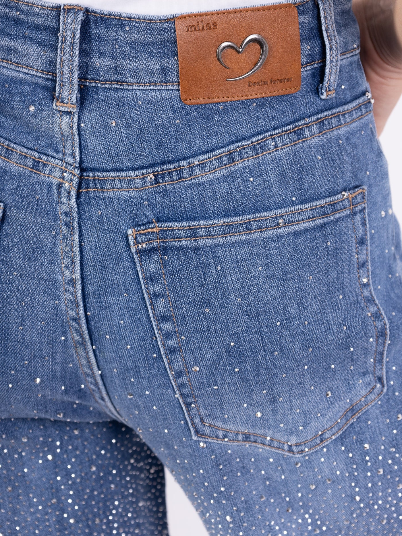 Jean Loose Taille Haute avec Strass - NAUMY