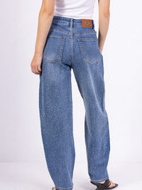 Jean Loose Taille Haute avec Strass - NAUMY
