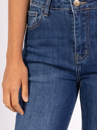 Jean Femme Bleu Wide Leg Premium – Taille Haute & Coupe Évasée - NAUMY