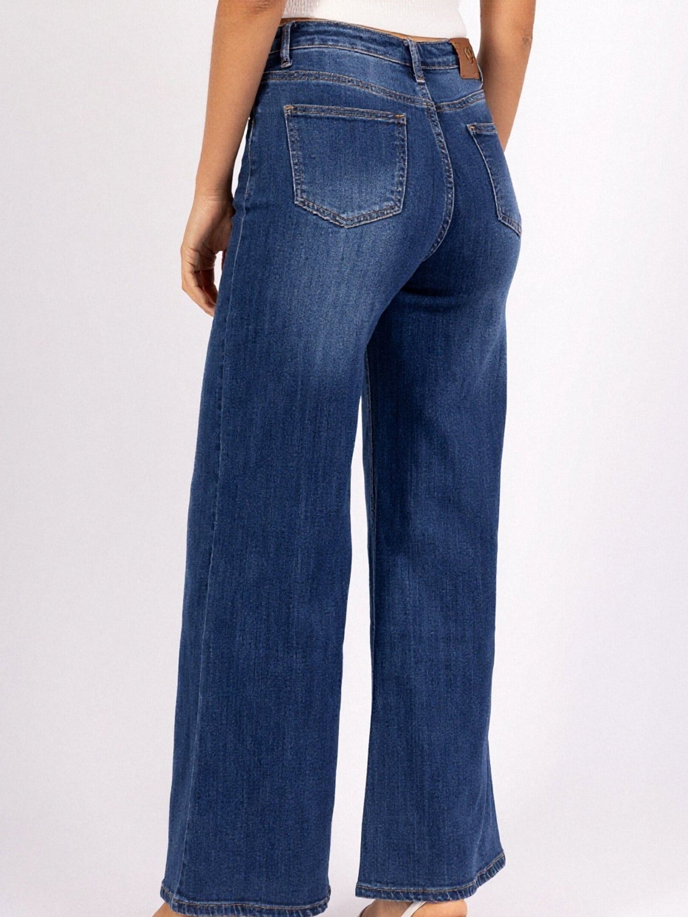 Jean Femme Bleu Wide Leg Premium – Taille Haute & Coupe Évasée