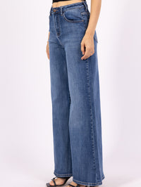 Jean Femme Bleu ciel profond Wide Leg Premium – Taille Haute & Coupe Évasée - NAUMY