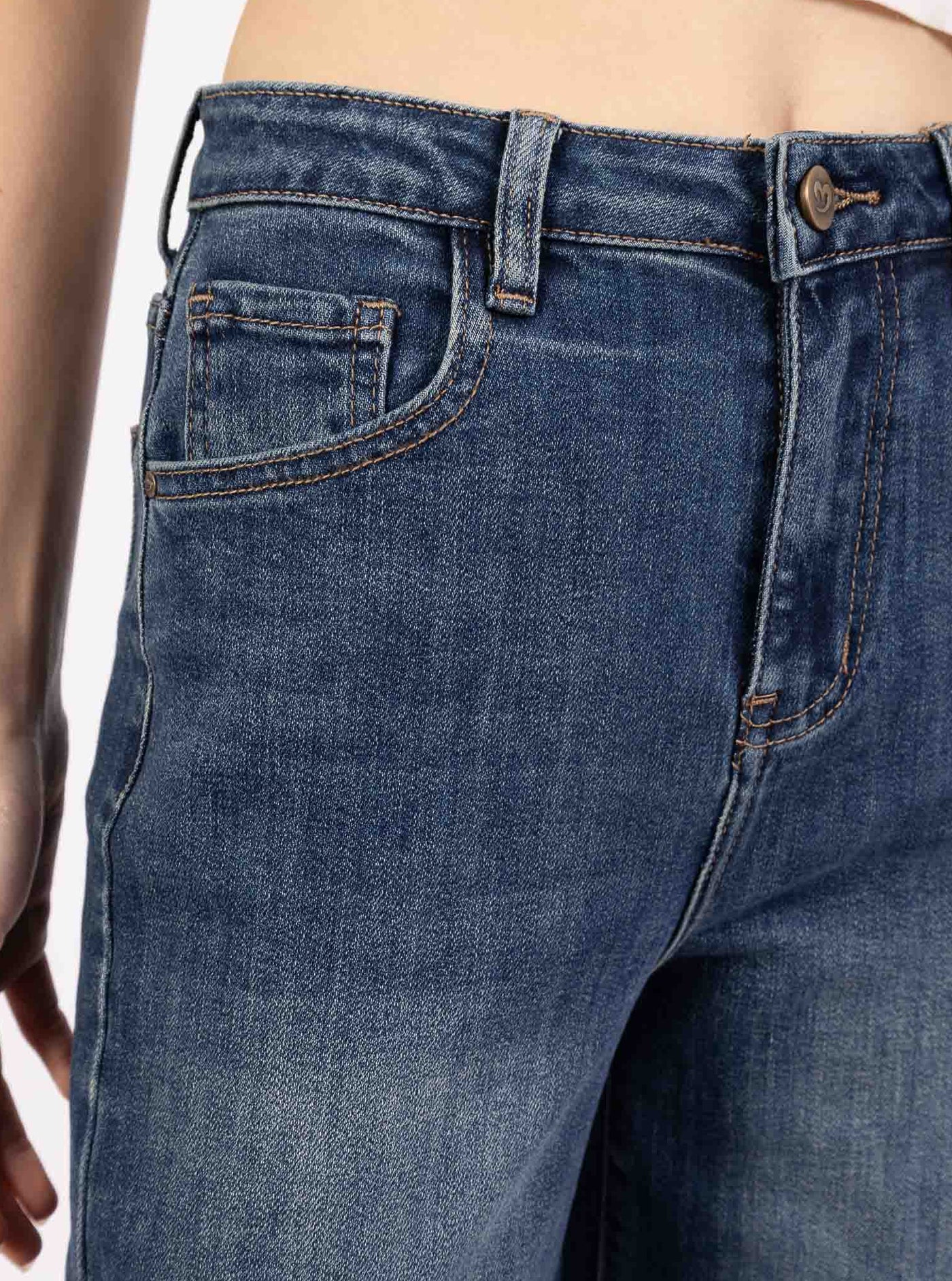 Jean Femme Bleu vintage Wide Leg Premium – Taille Haute & Coupe Évasée - NAUMY