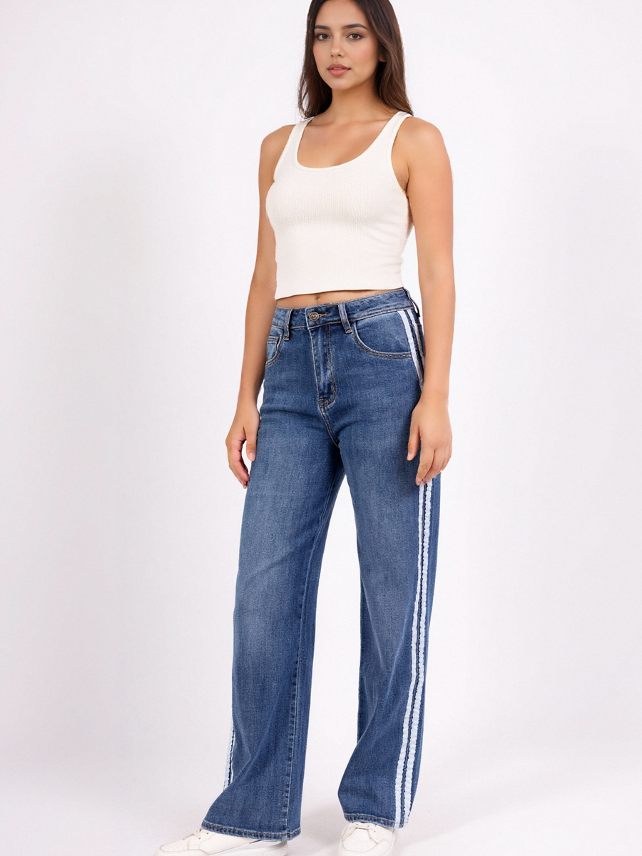 Jean Large à Bandes Latérales – Le Must-Have Street - NAUMY