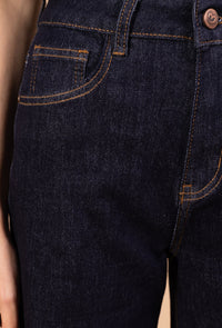 Jean large à revers en denim brut -NAUMY