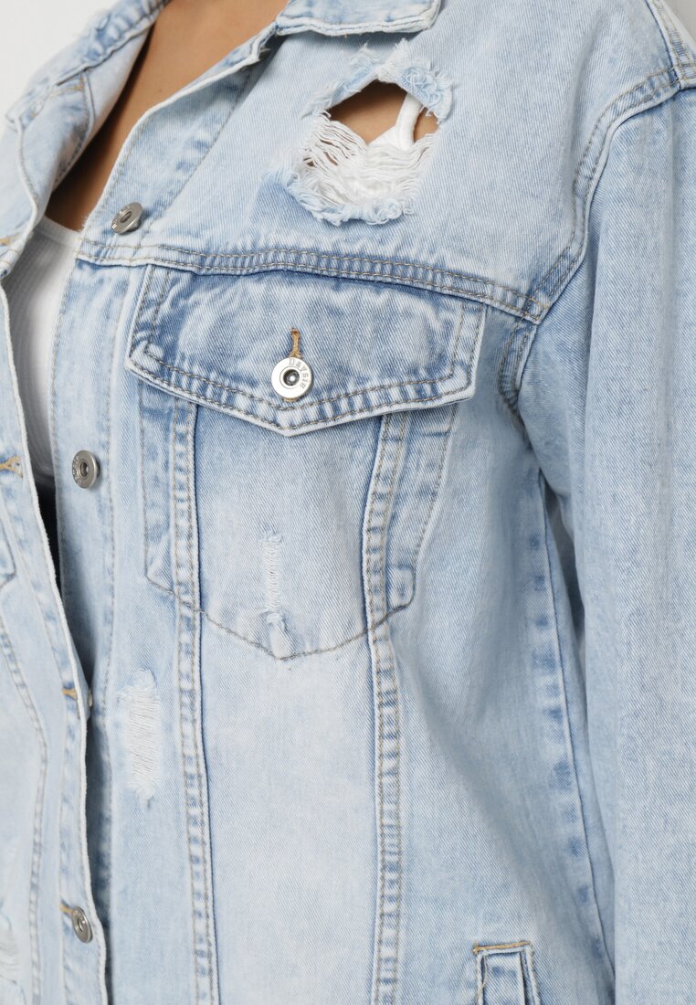 Veste longue en denim destroy - Naumy