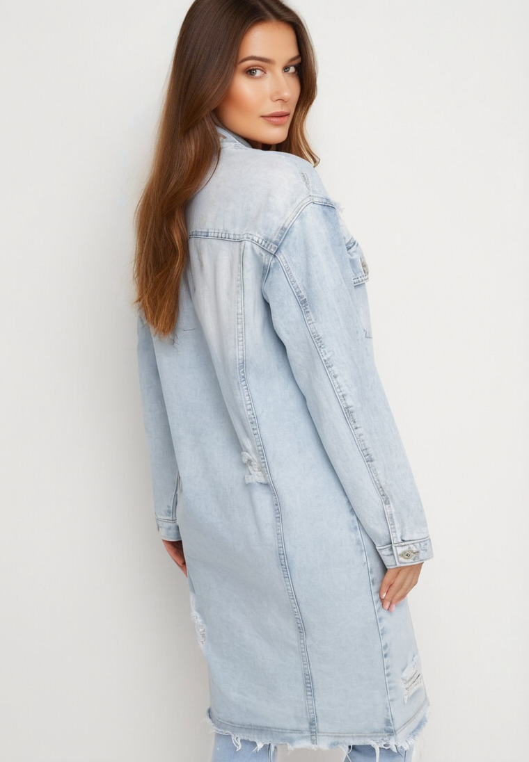 Veste longue en denim destroy - Naumy