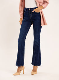 Jean flare fit bleu foncé