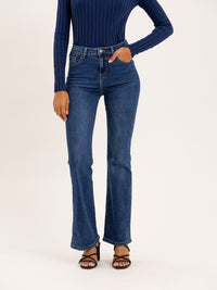 Jean flare fit bleu