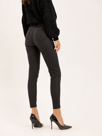 Pantalon flare fit noir effet cuir